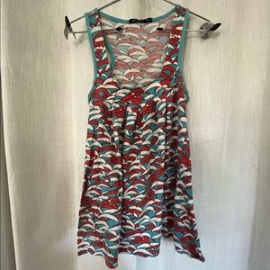 Atmosphere Aquamarine Billowy Red, White, + Blue Racerback Tank Top